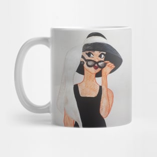 Holly Golightly Watercolour Acrylic Painting Mug